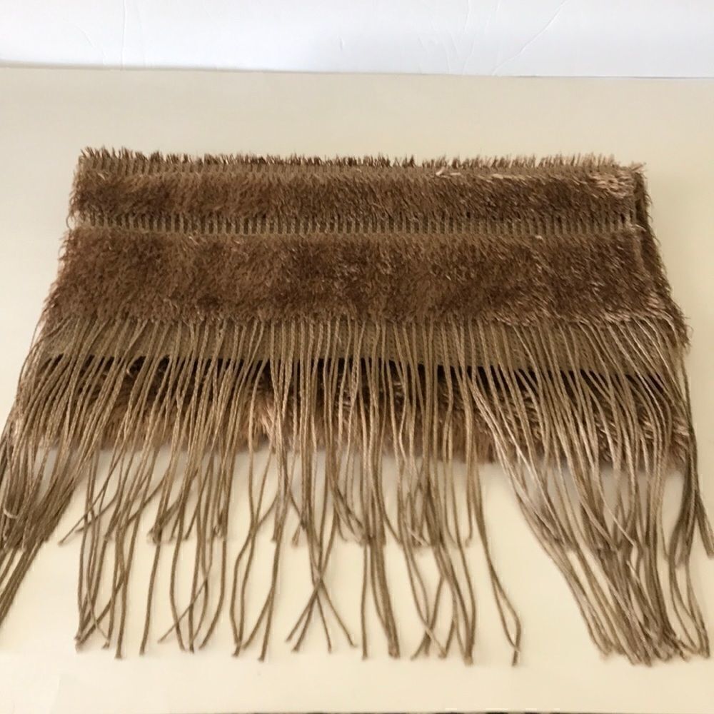Fuzzy Crochet Tan Scarf/Shawl nwot